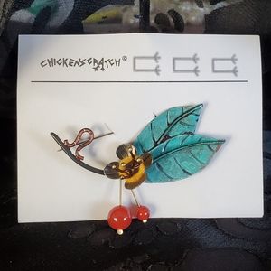 Chicken Scratch Chickenscratch Brooch Cherry Blossom Pin